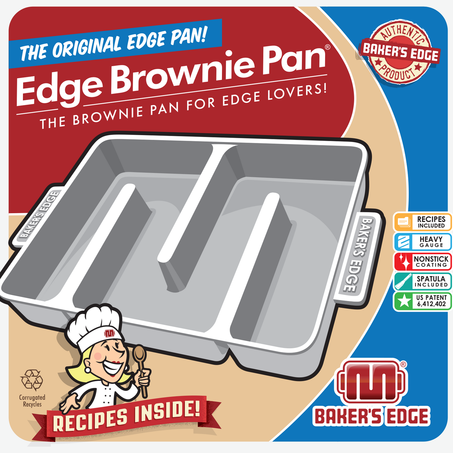 Baker's Edge Brownie Pan™ - The Original All-Edges Brownie Pan