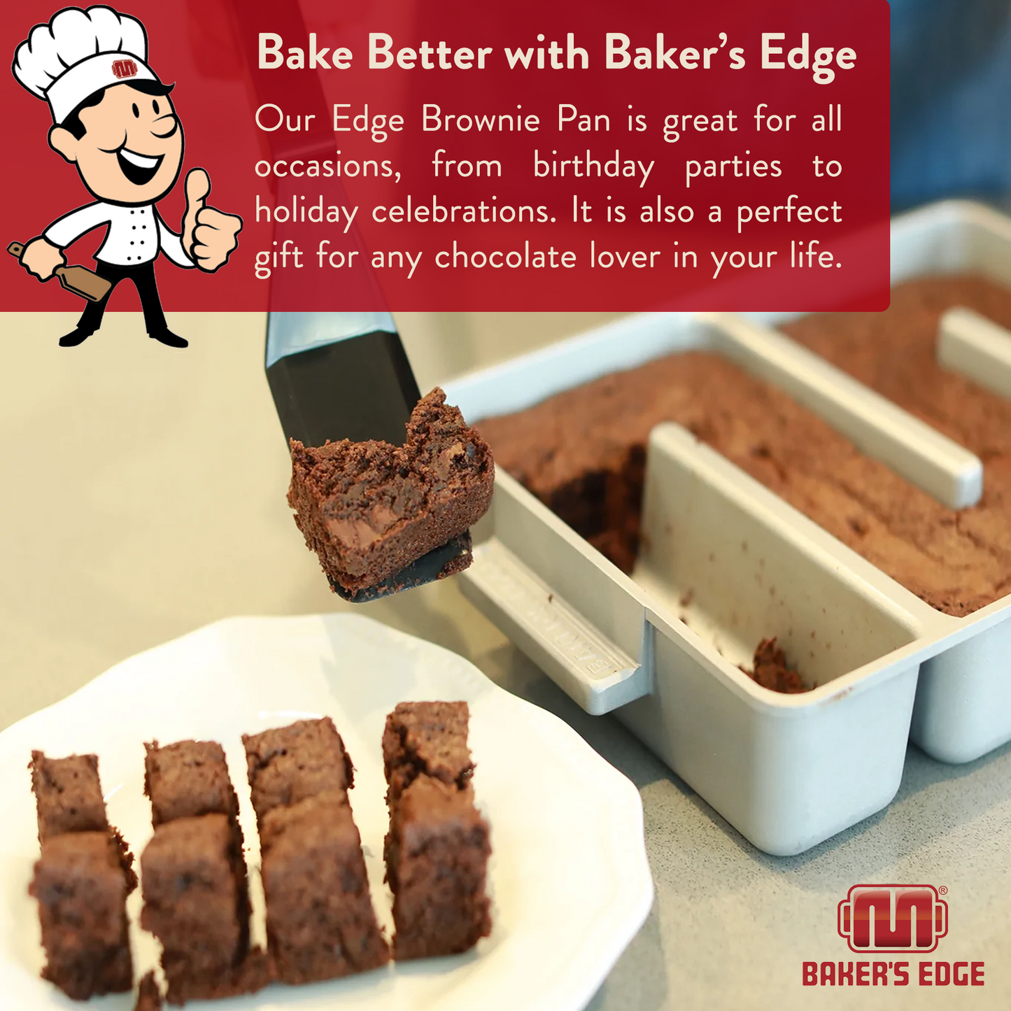 Baker's Edge Brownie Pan™ - The Original All-Edges Brownie Pan