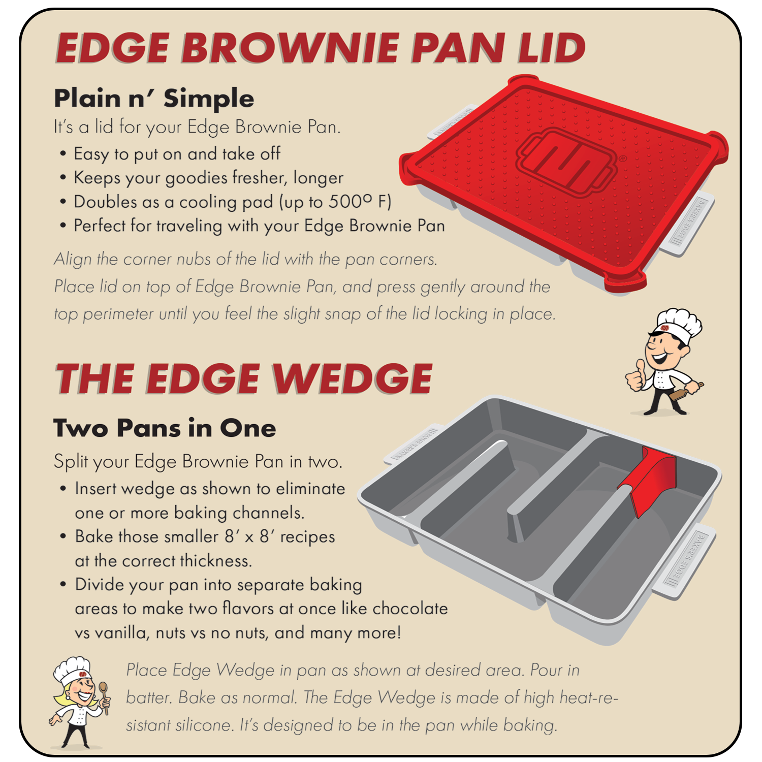  Customer reviews: Baker's Edge Brownie Pan, The Original All  Edges Brownie Pan for Baking  Premium Doble Nonstick Coating, Heavy Gauge  Cast Aluminum Construction, Rectangular 9x12” Size Baking Pan - US